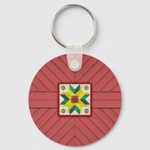 Barn Quilt Star 8 Keychain