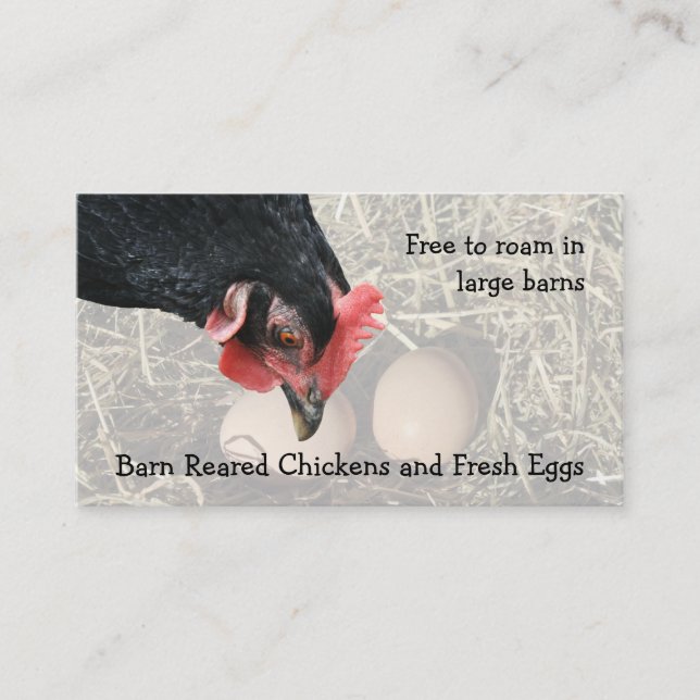 Barn reared chicken eggs business card (Front)