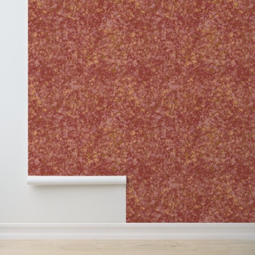 Barn Red Gold Texture Granite Pattern Wallpaper