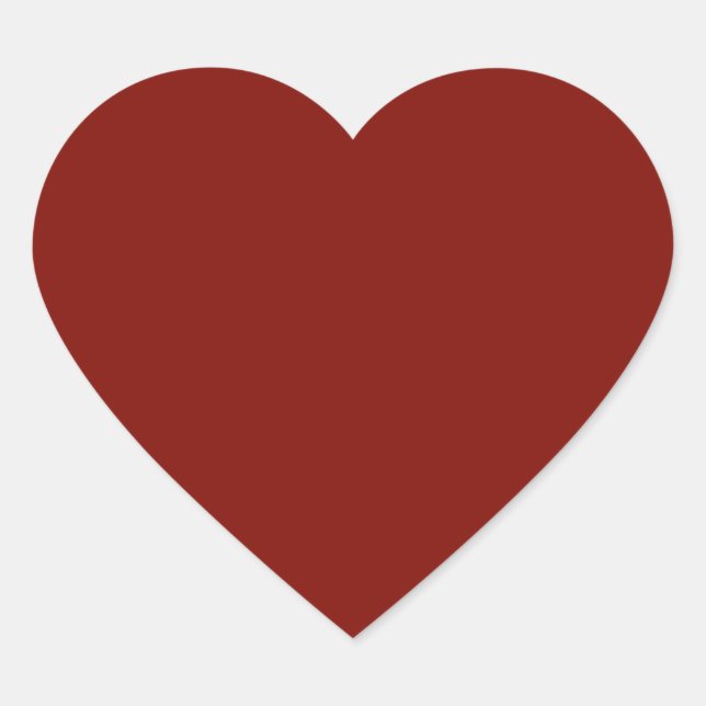 Barn Red (solid color)  Heart Sticker (Front)