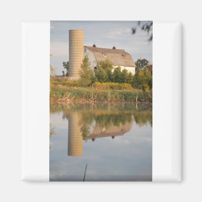 Barn Relected in the Water Magnet (Front)
