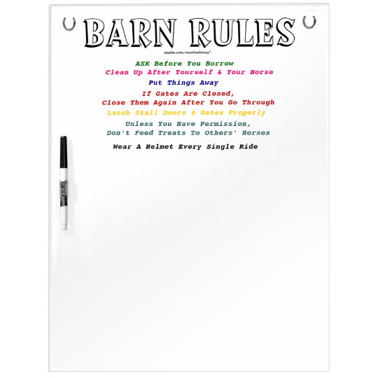Barn Rules Dry-Erase Board