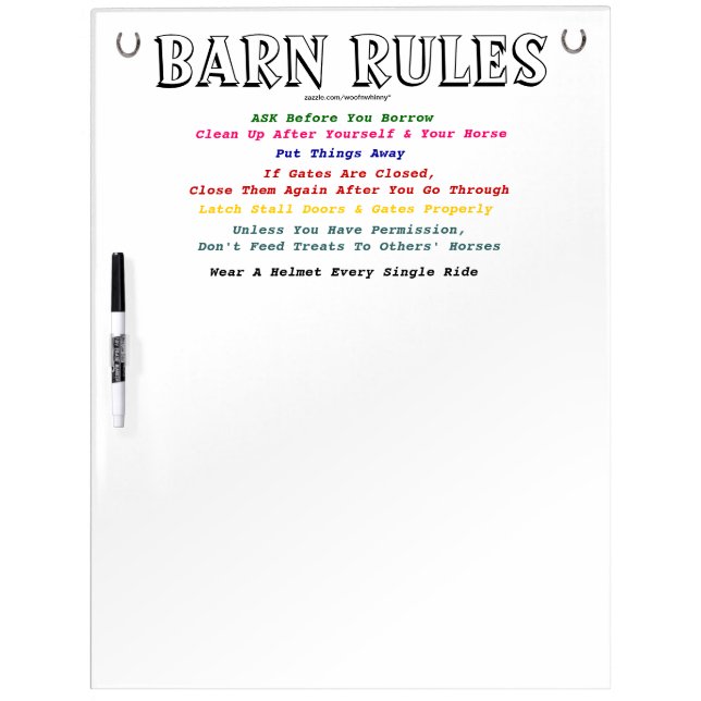 Barn Rules Dry-Erase Board (Front)