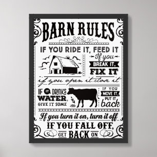 Barn Rules Framed Art