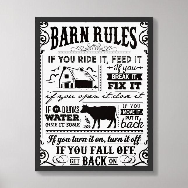 Barn Rules Framed Art (Framed Front)