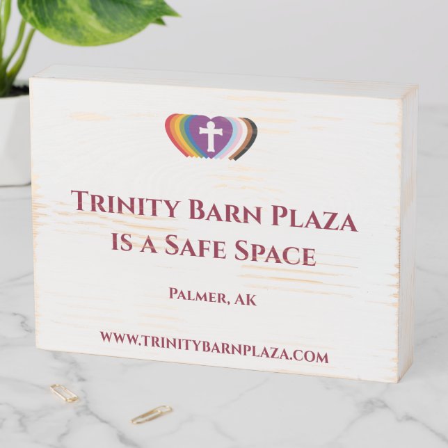 Barn Safe Space Wooden Sign (In Situ Horizontal)