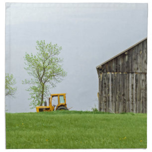 Barn Scene With Tractor Napkin