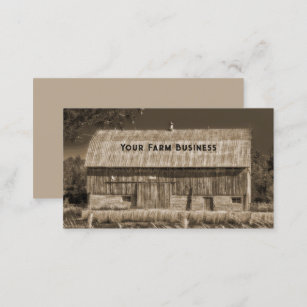 Barn Sepia Brown Vintage Country Rustic Farm Business Card