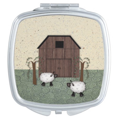 Barn Sheep Compact Mirror