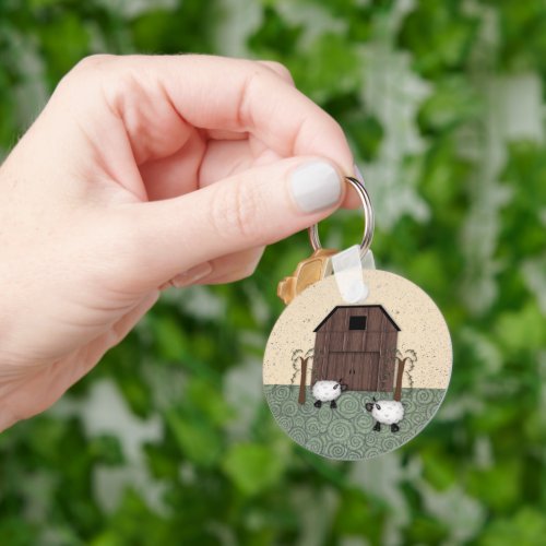 Barn Sheep Keychain