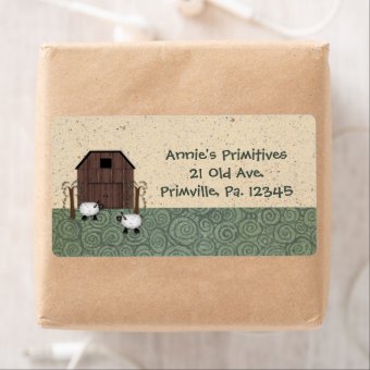 Barn Sheep Label | Zazzle