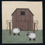 Barn Sheep Napkin<br><div class="desc">This Barn Sheep Napkin features my mouse drawn primitive country art and is perfect for a Country or Primitive style kitchen or dinette.</div>