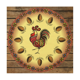 Barn Sign ~ Hex Sign ~ Rooster ~ Pine Cones ~