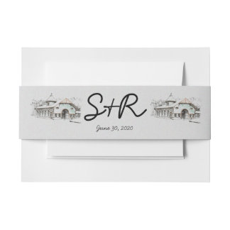 Barn Sketch Wedding Belly Band