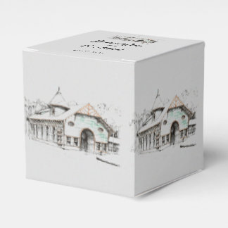 Barn Sketch Wedding Favor Box