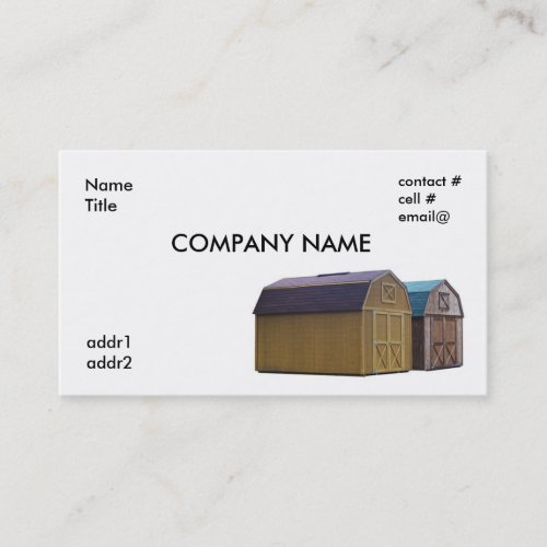 barn style sheds business card