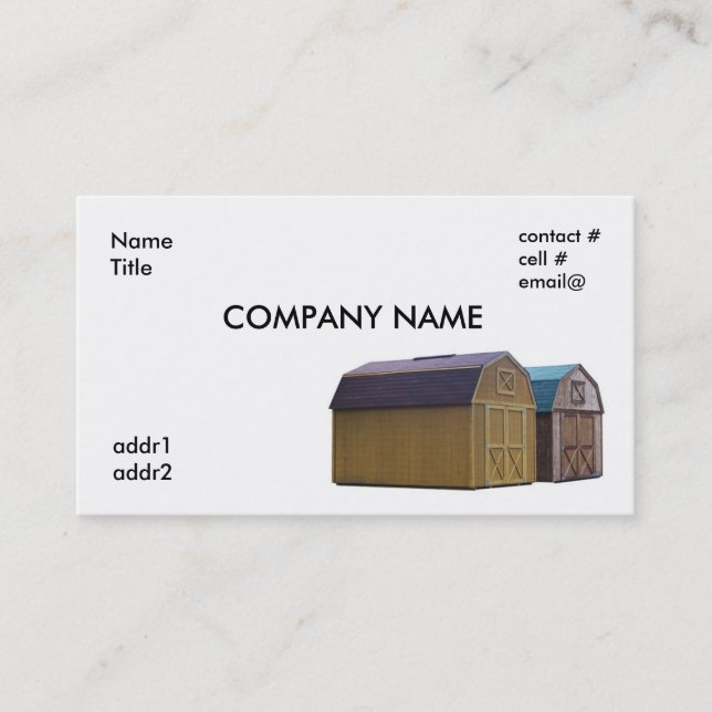 barn style sheds business card (Front)