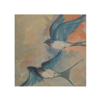 Barn Swallow Birds Wooden Wall Art