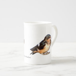 Barn Swallow cutout bone china mug