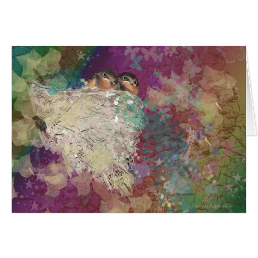 Barn Swallow Fantasy 60's Two Birds in a Nest (Front Horizontal)