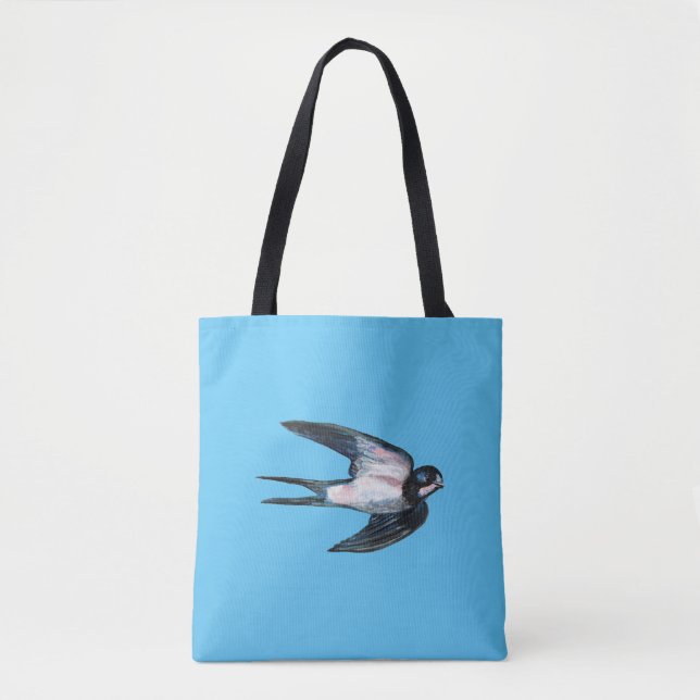 Barn Swallow Flying Illustration Tote Bag (Front)