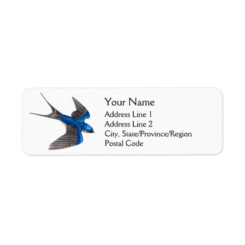 Barn Swallow in Flight Address Labels