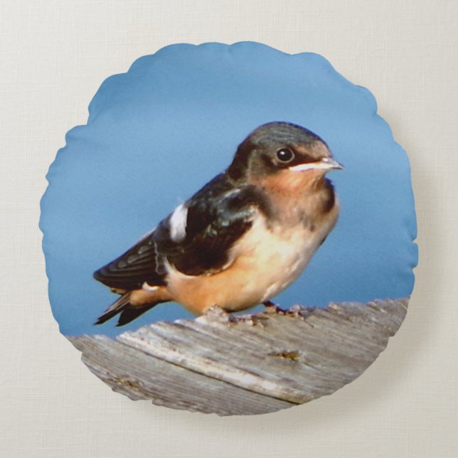 Barn Swallow round pillow (Front)