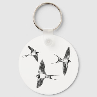 Barn swallows keychain