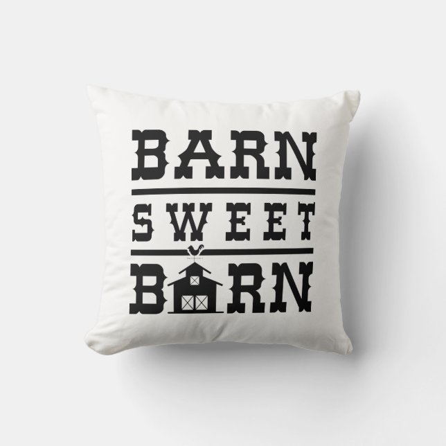 Barn Sweet Barn Throw Pillow (Front)