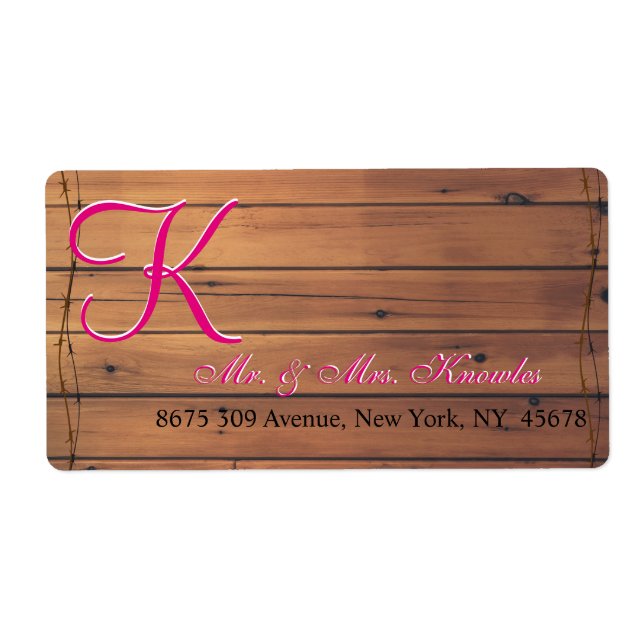 Barn Wall 3d Monogram Label (Front)