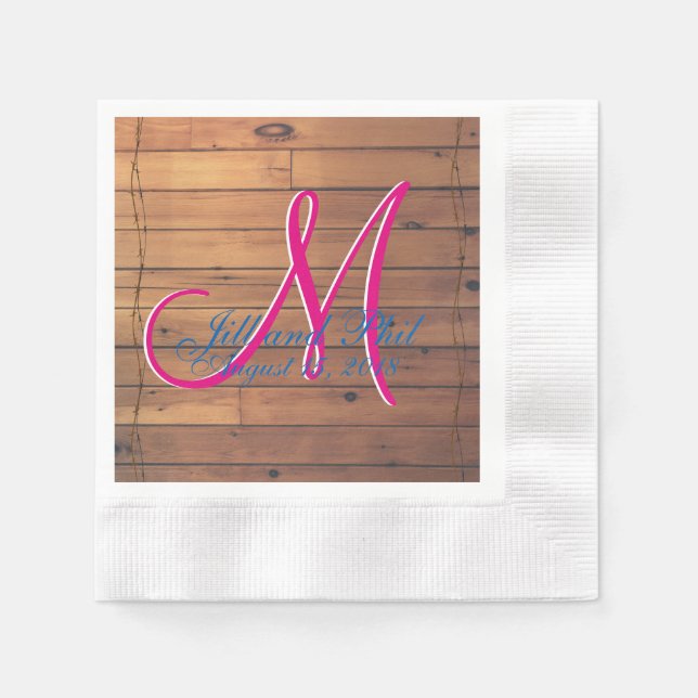 Barn Wall 3d Monogram Paper Napkins (Front)