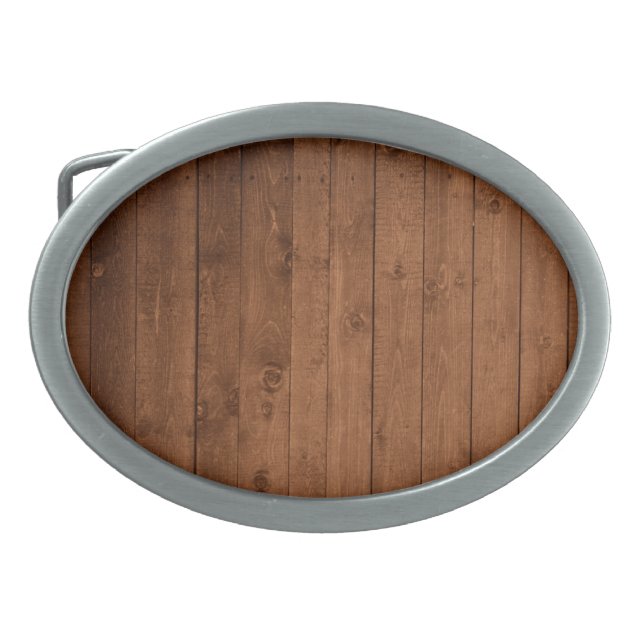 Barn Wall, Wood, Wooden Boards, Planks, Rustic Oval Belt Buckle (Front)