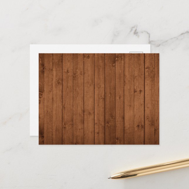 Barn Wall, Wood, Wooden Boards, Planks, Rustic Postcard (Front/Back In Situ)