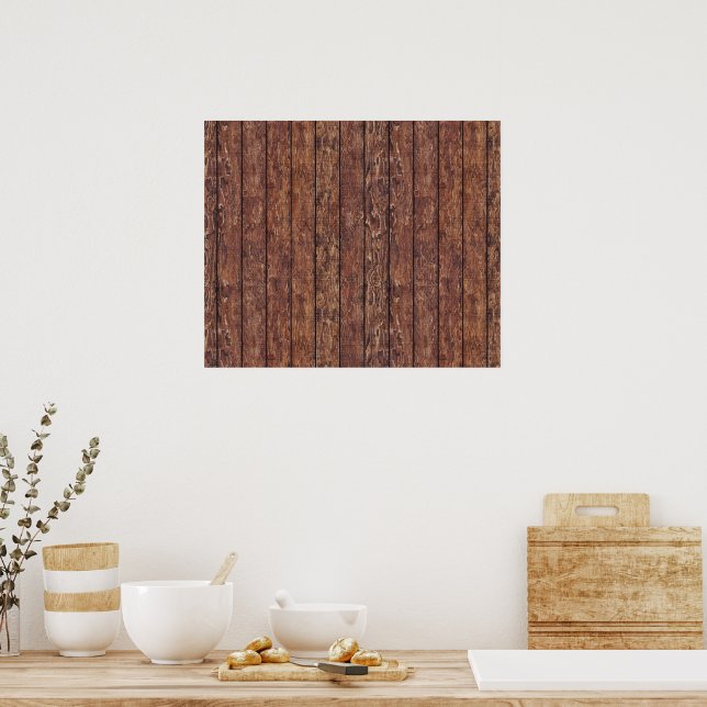 Barn Wall, Wood, Wooden Boards, Planks, Rustic Poster (Kitchen)