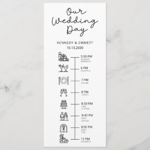 Barn Wedding Day Timeline Flat Program