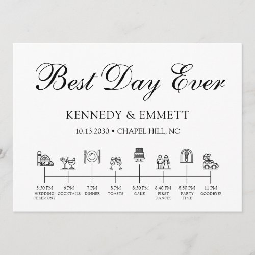 Barn Wedding Day Timeline Program