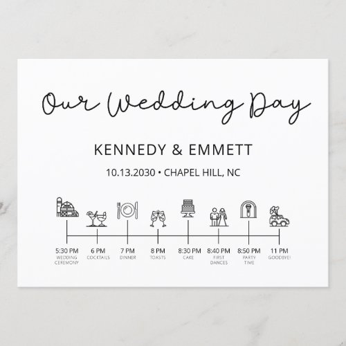 Barn Wedding Day Timeline Program