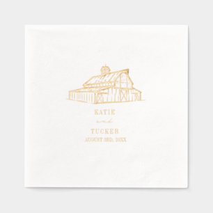 Barn Wedding Foil Napkins