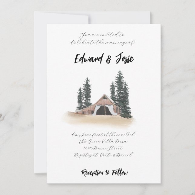 Barn Wedding Invitation  (Front)