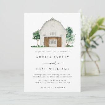 Barn Wedding Invitation, Rustic Farmhouse Wedding Invitation | Zazzle