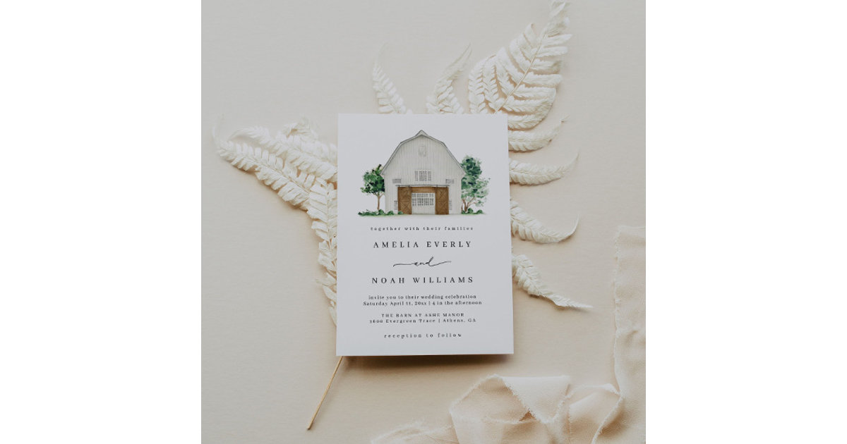 Barn Wedding Invitation, Rustic Farmhouse Wedding Invitation Zazzle