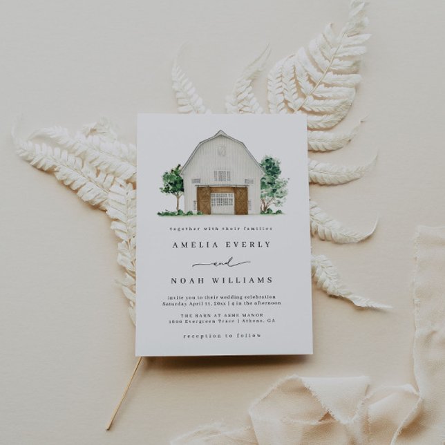 Barn Wedding Invitation, Rustic Farmhouse Wedding Invitation (Creator Uploaded)