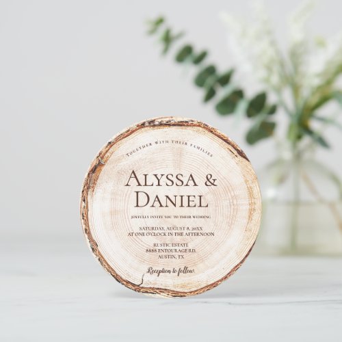 Barn Wedding Wood Cut rustic Custom Invitation