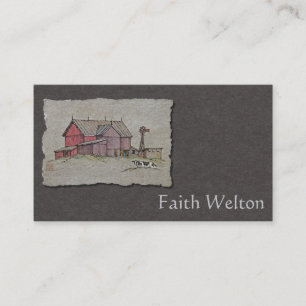 Barn Windmill & Cow Business Card