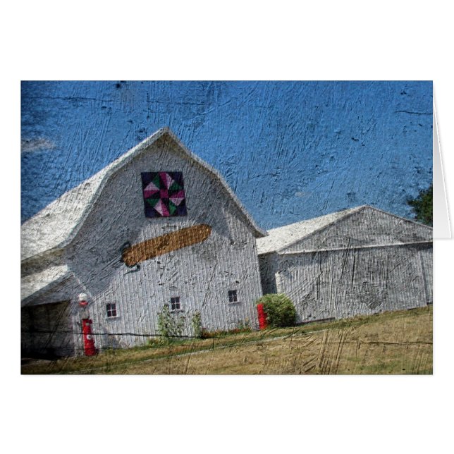 Barn With Corn and a Barn Quilt Cards (Front Horizontal)