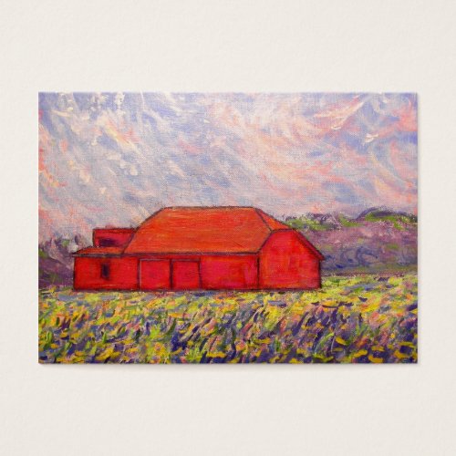 barn with irises business card templates