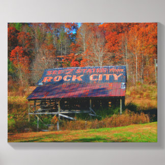 Barn with Rock City advertisement Canvas Photo Tile