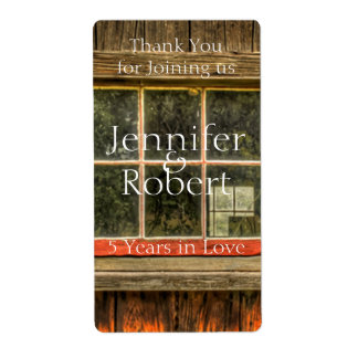 Barn Wood 5th Anniversary Wine Label
