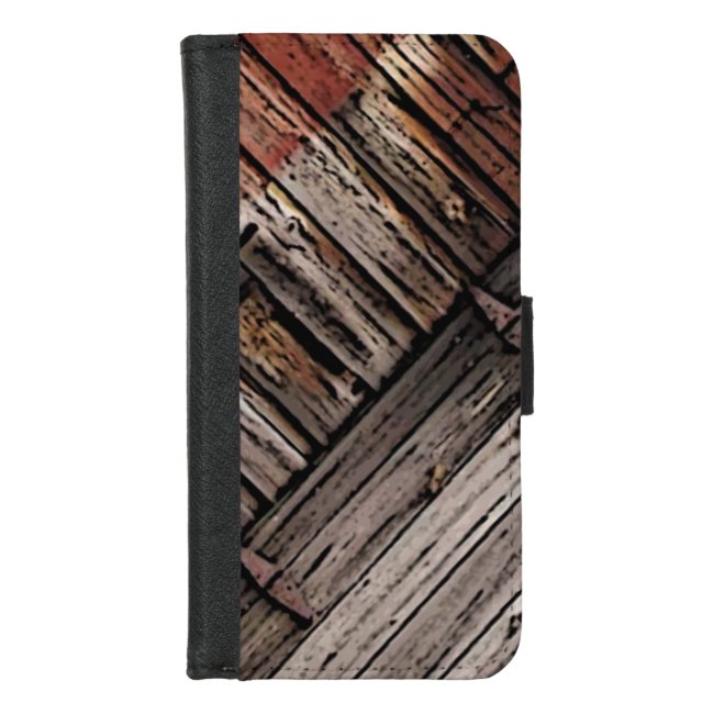 Barn Wood Abstract Pattern iPhone 8/7 Wallet Case