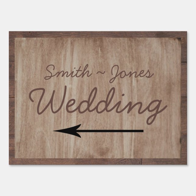 Barn Wood and Birch Country Wedding Direction Sign (Front)